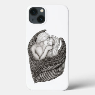 Angels Kissing , black and white Design iPhone 13 Case