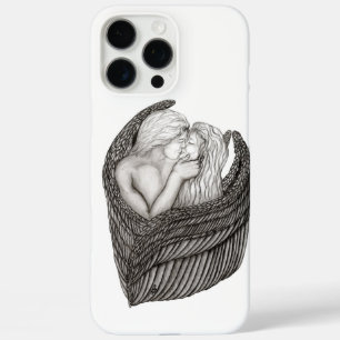 Angels Kissing , black and white Design iPhone 16 Pro Max Case