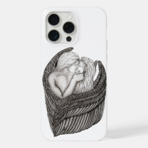 Angels Kissing , black and white Design iPhone 15 Pro Max Case