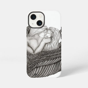 Angels Kissing , black and white Design iPhone 13 Mini Case