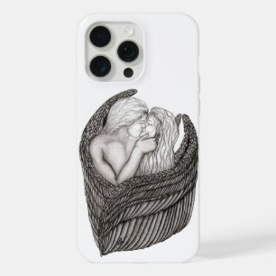 Angels Kissing , black and white Design iPhone 15 Pro Max Case