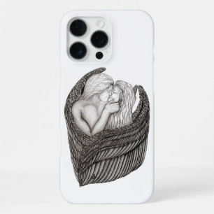Angels Kissing , black and white Design iPhone 16 Pro Max Case