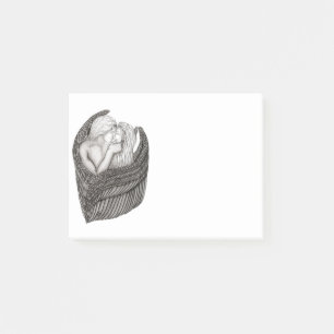 Angels Kissing , black and white Design Post-it Notes