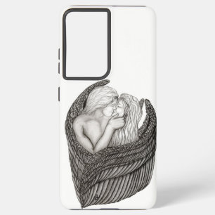 Angels Kissing , black and white Design Samsung Galaxy Case
