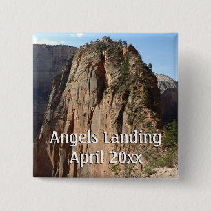 Angels Landing at Zion National Park 15 Cm Square Badge