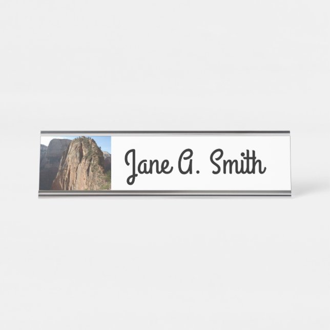 Angels Landing at Zion National Park Desk Name Plate (Front)