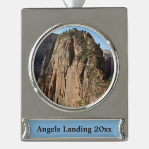 Angels Landing at Zion National Park Silver Plated Banner Ornament