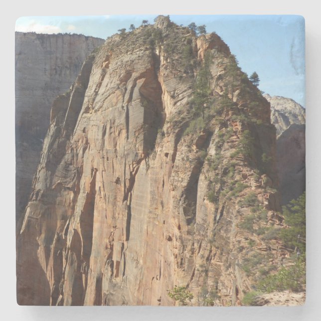 Angels Landing at Zion National Park Stone Coaster (Front)