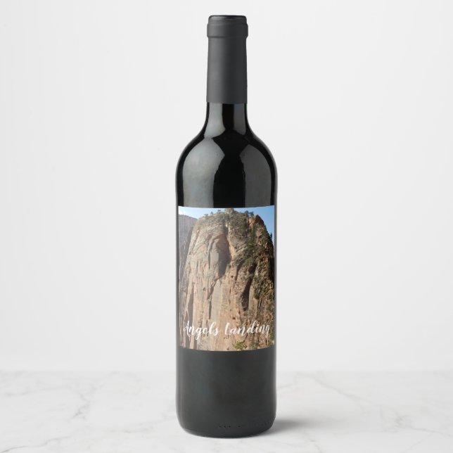 Angels Landing at Zion National Park Wine Label (Front)