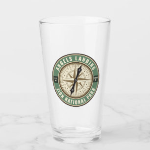 Angels Landing Trail Utah Compass Hiking Badge Glass