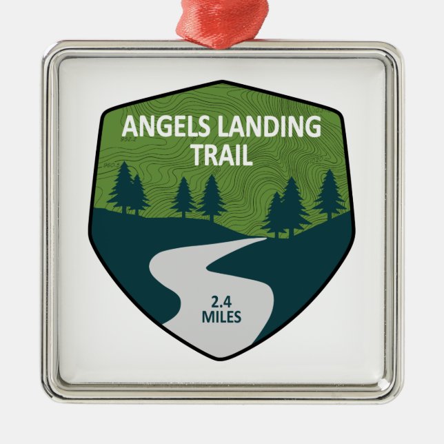 Angels Landing Trail Zion National Park Metal Tree Decoration (Front)