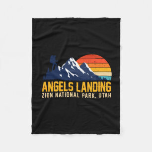 Angels landing zion national park camping hiking fleece blanket