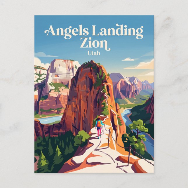 Angels Landing Zion USA Postcard (Front)