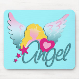 Angels Love cyan Mouse Mat