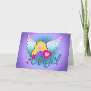 Angels Love violet shine Holiday Card