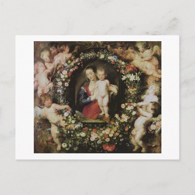 Angels Madonna and Child Rubens Fine Art Postcard (Front)