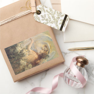 Angel's Message by George Swinstead, Vintage Art Rectangular Sticker