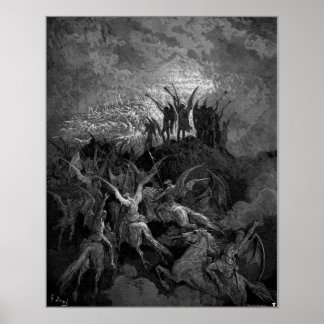 Angels of Heaven Blow Their Trumpets Gustave Dore Poster