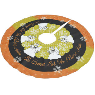 Angels Oh Come Let Us Adore Him Tree Skirt