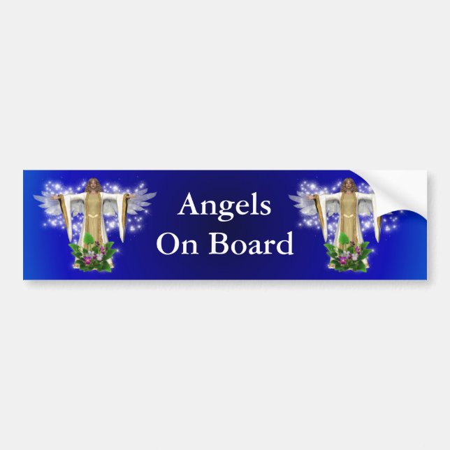 Angels On Board Inspirational Bumper Sticker (Front)