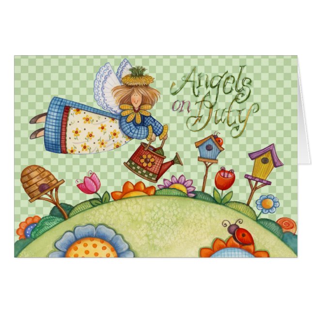 Angels on Duty - Greeting Card (Front Horizontal)