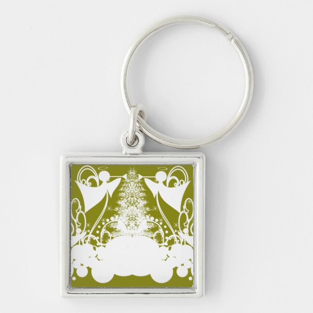Angels on Green Key Ring (Front)