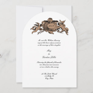 Angels or Cherubs Baroque Rococo Cartouche Wedding Invitation