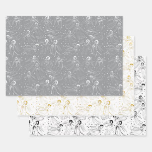 angels pattern set III Wrapping Paper Sheet