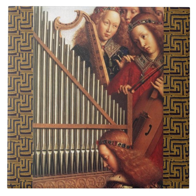 ANGELS PLAYING MUSIC by Jan Van Eyk Tile (Front)