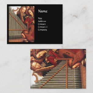 ANGELS PLAYING MUSIC Organ Harp Viola Business Card