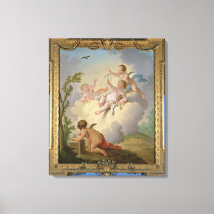 Angels Playing with a Bird in a Landscape Canvas Print