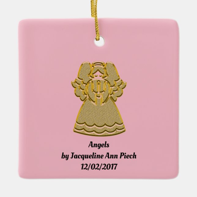 Angels Poetry Ceramic Tree Decoration (Front)