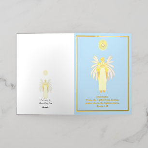 Angels praise God Foil Greeting Card