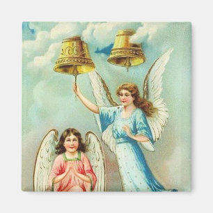 Angels Ring in Christmas Vintage Magnet