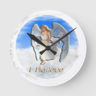 Angels Round Clock