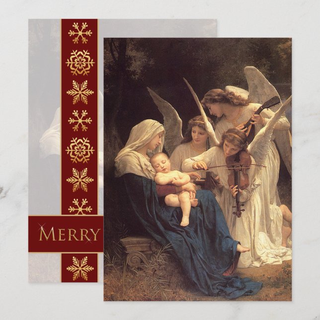 Angels Serenade Mary Vintage Christmas Customised Holiday Card (Front/Back)