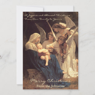 Angels Serenade Mary Vintage Christmas Holiday Card