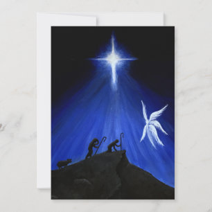 Angels & Shepherds Christmas Card (blank message)