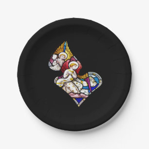 ANGELS STAINED GLASS WINDOW PAPER PLATE