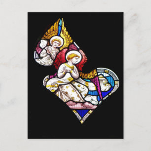 ANGELS STAINED GLASS WINDOW POSTCARD