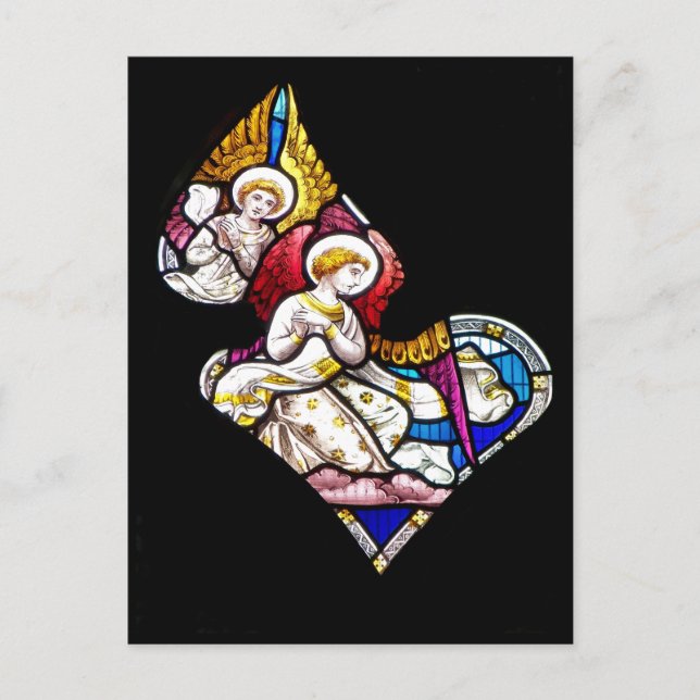 ANGELS STAINED GLASS WINDOW POSTCARD (Front)
