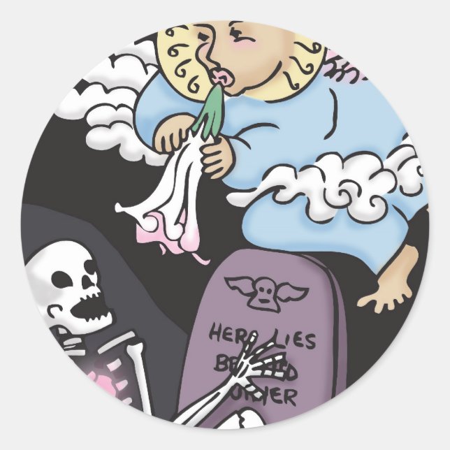 Angel's Trumpet Classic Round Sticker (Front)