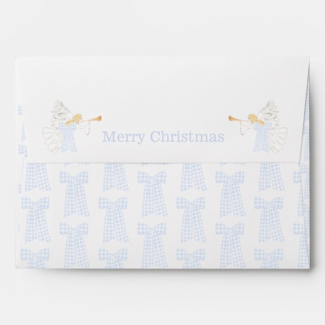 Angels Trumpet Preppy Gingham Bows  Envelope (Back (Top Flap))