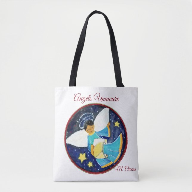 Angels Unware (African American Angel) Tote Bag (Front)