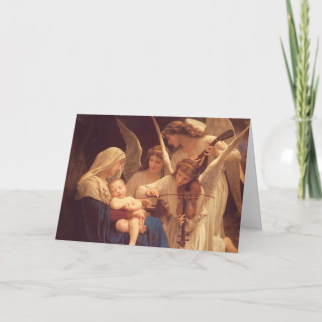 Angels Venerating the Christ Child by Bougereau Holiday Card (Front)