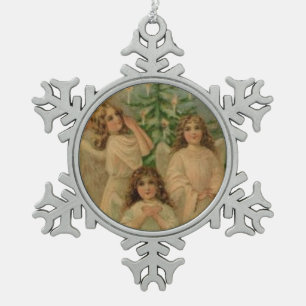 Angels Vintage Victorian Art Snowflake Ornament