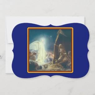 Angels Visit Shepherds Fancy Cut Christmas Holiday Card
