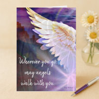 Angels Walk With You Guardian Angel Purple Wing