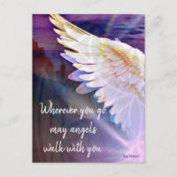 Angels Walk With You Guardian Angel Wing Quote Art