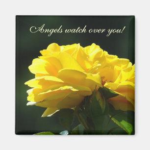 Angels watch over you! magnet Yellow Rose Flowers